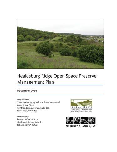Ridge Management Plan Cover